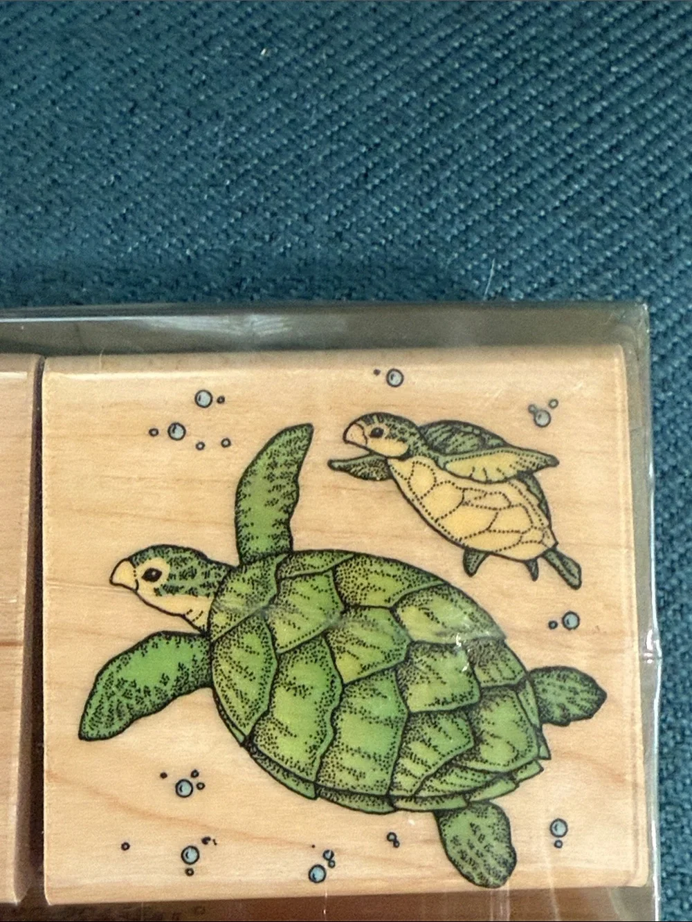 Hero Arts Ocean Animals Wooden Rubber Stamp Set — Whale, Turtle, Dolphin, Otter